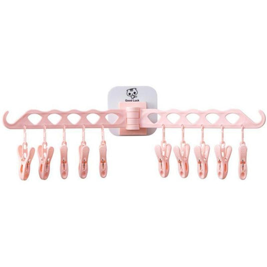 Multifunction Clothing Hanger with Clip Stand